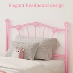 Garvee Twin Bed Frame For Girls, Metal Twin Size Bed Frame With Sweet Heart-Shape Headboard And Footboard, No Box Spring Needed, Easy Assembly -Garvee GUEST 49d9f973 eb08 4364 a97f 1e1ac2312452