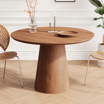 43.31" Round Dining Table, Modern Pedestal Dining Table, Leisure End Table For Living Room Dining Room Cafe Kitchen Small Space 3 43.31" Round Dining Table, Modern Pedestal Dining Table, Leisure End Table For Living Room Dining Room Cafe Kitchen Small Space