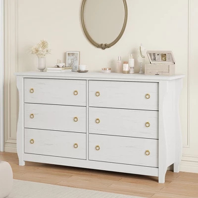 Garvee 6 Dresser For Bedroom, 47.2" Wide Drawer Dresser With Storage Freestanding, Wooden Closet Storage Chest For Living Room, Natural Oak 11 Garvee 6 Dresser For Bedroom, 47.2" Wide Drawer Dresser With Storage Freestanding, Wooden Closet Storage Chest For Living Room, Natural Oak - Image 9