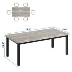 Industrial Dining Table For 6~8 People, 78.7" Long Kitchen Table,Wood Dining Table, Kitchen & Dining Room Table, Rectangle Dining Room Table For 6 -Garvee GUEST 4b63d4bb a8fc 4094 b1f8 a39e94060fe6