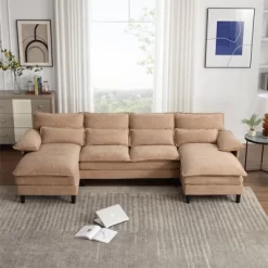 4 Seater U Shaped Modular Sectional Sofa Couch For Living Room, Corner Sofa With 4pcs Waist Pillows 12 4 Seater U Shaped Modular Sectional Sofa Couch For Living Room, Corner Sofa With 4pcs Waist Pillows -Garvee GUEST 4b74997b 60b5 4433 bd2e aef304717dbf