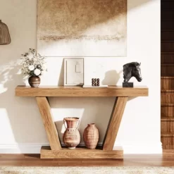 63" Console Table, 2-Tier Farmhouse Narrow Entryway Table , Sofa Table, Console Tables For Entryway -Garvee GUEST 4c124375 4dad 45af a23b 56b1e288aefe