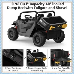 Garvee 24V Kids Ride On Dump Truck With Electric Bed, 2-Seater 4WD Ride Truck W/ Remote Control, Music, LED, Shovel, Gift For Boys & Girls 18 Garvee 24V Kids Ride On Dump Truck With Electric Bed, 2-Seater 4WD Ride Truck W/ Remote Control, Music, LED, Shovel, Gift For Boys & Girls -Garvee GUEST 4c46a0d3 ec88 4fa3 915c bd6f2941de9e