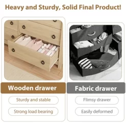 Garvee 6 Dresser For Bedroom, 47.2" Wide Drawer Dresser With Storage Freestanding, Wooden Closet Storage Chest For Living Room, Natural Oak 15 Garvee 6 Dresser For Bedroom, 47.2" Wide Drawer Dresser With Storage Freestanding, Wooden Closet Storage Chest For Living Room, Natural Oak -Garvee GUEST 4c886cef 3092 4df4 b03d fc23f89ae4e5