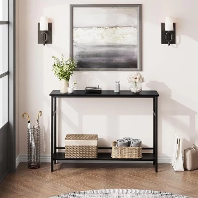 Entryway Table, Console Tables With Storage, 39.3”Rustic Sofa Table With Adjustable Shelf 3 Entryway Table, Console Tables With Storage, 39.3”Rustic Sofa Table With Adjustable Shelf