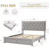 Bed Frame With 2 Storage Drawers, Vintage Velvet Upholstered Bedframe With Wooden Slat Support And Button Tufted Wingback Headboard -Garvee GUEST 4dbdaf34 3f23 4b2c 9abd 2940872fd98e
