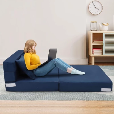 Folding Sofa Bed, Convertible Sleeper Chair, With 2 Pillow, Memory Foam Washable Cover For Living Room/Bedroom/Guest 5 Folding Sofa Bed, Convertible Sleeper Chair, With 2 Pillow, Memory Foam Washable Cover For Living Room/Bedroom/Guest - Image 3