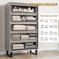 Freestanding Elegant Tall Storage Dressers With 5 Ample Drawer Space 15 Freestanding Elegant Tall Storage Dressers With 5 Ample Drawer Space -Garvee GUEST 4df2ebd0 4d21 4a87 a514 2cd613469f87