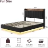Floating Bed Frame With LED Lights & USB Charging Station – Modern Upholstered Platform Bed With Headboard, Solid Wood Slats Support -Garvee GUEST 4e74727c c7e3 4672 a73a 4f80017992d9