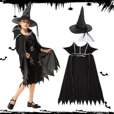 Garvee Black Witch Costume For Girls--Halloween Plush Witch Dress With Hat 6 Garvee Black Witch Costume For Girls--Halloween Plush Witch Dress With Hat - Image 4