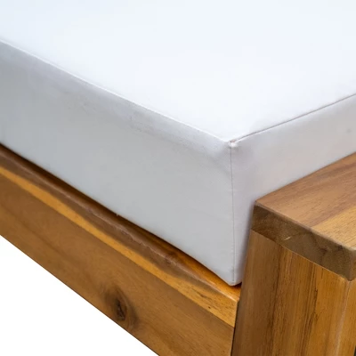 Outdoor Chaise Lounge Chair Set Of 3, Acacia Wood Conversation Set With Coffee Table, Pool Sunbathing Recliner With Ottoman For Porch Backyard 6 Outdoor Chaise Lounge Chair Set Of 3, Acacia Wood Conversation Set With Coffee Table, Pool Sunbathing Recliner With Ottoman For Porch Backyard - Image 5