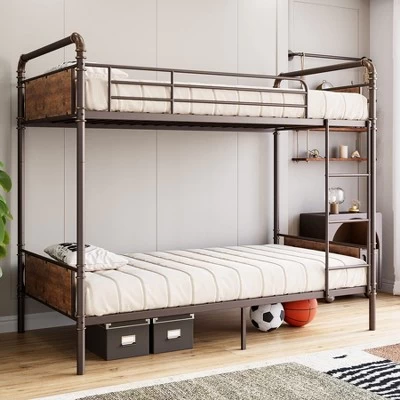 Whizmax Twin Over Twin Metal Bunk Bed With High Guardrail And Ladder, Twin Size Convertible Metal Bunk Beds For Kids/Teens/Adults,Easy Assembly 10 Whizmax Twin Over Twin Metal Bunk Bed With High Guardrail And Ladder, Twin Size Convertible Metal Bunk Beds For Kids/Teens/Adults,Easy Assembly - Image 8