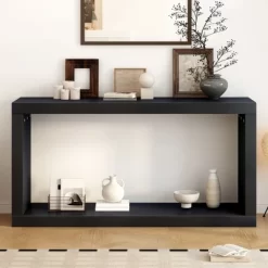 59" Entryway Console Table, 2 Tier Narrow Long Sofa Table, Modern Entryway Console Table, Behind Couch Table For Living Room Hallway Entrance -Garvee GUEST 504450dc 5350 4051 a3d8 858166f1121f