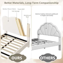 Whizmax Wood Platform Bed Frame,Wooden Bed Frame Without Headboard, Wood Slat Support,No Box Spring Needed, Easy Assembly -Garvee GUEST 50896d51 884e 428e 8388 b9b4ccb8605d