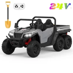 Garvee 24V 4WD 6-Wheel Ride On Dump Truck For Kids, 2-Seater Electric Truck With Remote Control, Motorized Dump Bed, Shovel, LED Lights & Music 24 Garvee 24V 4WD 6-Wheel Ride On Dump Truck For Kids, 2-Seater Electric Truck With Remote Control, Motorized Dump Bed, Shovel, LED Lights & Music -Garvee GUEST 509f72bd dcdd 4e1f aeff 9770b1513cbe