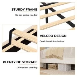 Twin Bed Frame With Adjustable Upholstered Headboard Girls Boucle Platform Bed Frame With Storage Drawers Princess Bed Frame For Kids -Garvee GUEST 512968c8 29ac 4401 ba93 bc746deaec86