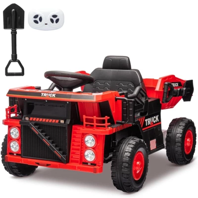 Ride On Dump Truck, 12 Volt Ride On Toys With Electric Dump Bed, Electric Car For Kids With Remote Control, Shoel, LED Lights, Musci Player 10 Ride On Dump Truck, 12 Volt Ride On Toys With Electric Dump Bed, Electric Car For Kids With Remote Control, Shoel, LED Lights, Musci Player - Image 9