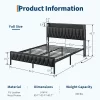 Full/ Queen/ KingBed Frame With Charging Station, Faux Leather Platform Bed With Storage Button Headboard & Footboard, No Box Spring Needed, Black 1 Full/ Queen/ KingBed Frame With Charging Station, Faux Leather Platform Bed With Storage Button Headboard & Footboard, No Box Spring Needed, Black -Garvee GUEST 51cc8bcf efb3 4eb5 ab01 ae4db843ea59