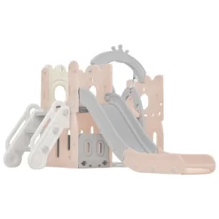 5-in-1 Kids Slide Swing Set Climber Slide Playset With Basketball Hoop Indoor Outdoor Playground For Boys Girls Birthday Xmas Gifts -Garvee GUEST 52623abf 9384 4f4e 8d00 fe8508fbf2a2