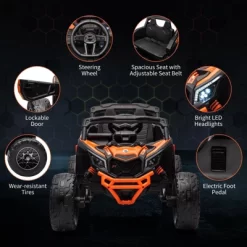 Kids Ride On Car, Licensed Can-Am 12V Ride On UTV W/Dual Motors, Remote Control & All-Terrain Tires