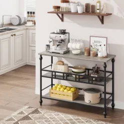 Garvee Console Table, 3-Tier Sofa Tables Narrow Entryway Table With Storage, 43" Behind Couch Table Industrial Hallway Table, Rustic Gray -Garvee GUEST 5358d199 8057 484f ad88 91f27a5de365 1