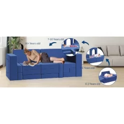 Kids Couch For Building Fort Toy,22pcs DIY Toddler Sofa,Velvet Toddler Futon Sofa Bed For Playroom, Bedroom,Grey -Garvee GUEST 53b08d76 47bc 4a1f bfed 946543237279