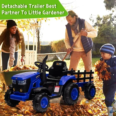 Garvee 12V Kids Ride On Tractor With Remote Control, Tractor With Trailer,Music, 3-Gear-Shift, Safety Belt,for Boys Girls 8 Garvee 12V Kids Ride On Tractor With Remote Control, Tractor With Trailer,Music, 3-Gear-Shift, Safety Belt,for Boys Girls - Image 6