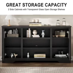 58" Farmhouse TV Stand , Entertainment Center For TVs Up To 70 Inch -Garvee GUEST 54a5cba2 4b6d 4dc8 88c5 c13887df3ffc