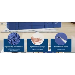 Kids Couch For Building Fort Toy,22pcs DIY Toddler Sofa,Velvet Toddler Futon Sofa Bed For Playroom, Bedroom,Grey -Garvee GUEST 559f76e6 0c6c 497e 89a1 10bb1b3a213e