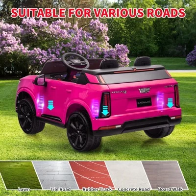 Garvee 24V 2-Seater Ride On Car For Kids, Licensed Cadillac Electric Truck With Remote Control, LED Lights, Music, Battery Powered Ride On Toy 9 Garvee 24V 2-Seater Ride On Car For Kids, Licensed Cadillac Electric Truck With Remote Control, LED Lights, Music, Battery Powered Ride On Toy - Image 7