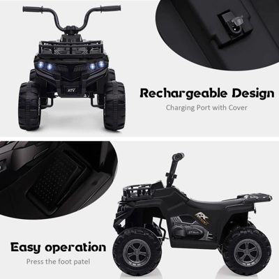 12V Kids Ride On ATV, 4 Wheeler Electric Vehicle For Kids, Battery Powered Quad Toy Vehicle With Music, Horn 6 12V Kids Ride On ATV, 4 Wheeler Electric Vehicle For Kids, Battery Powered Quad Toy Vehicle With Music, Horn - Image 4