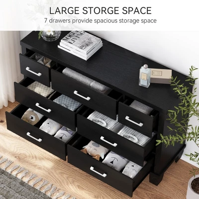 Whizmax Dresser For Bedroom With 7 Drawers, Modern Chest Of Drawers Closet With Metal Handle, Wooden Dresser Organizer, For Bedroom, Living Room 5 Whizmax Dresser For Bedroom With 7 Drawers, Modern Chest Of Drawers Closet With Metal Handle, Wooden Dresser Organizer, For Bedroom, Living Room - Image 3