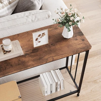 Whizmax Console Table, Sofa Tables Narrow Entryway Table With Glass Shelf And Metal Frame For Living Room, Foyer, Bedroom 8 Whizmax Console Table, Sofa Tables Narrow Entryway Table With Glass Shelf And Metal Frame For Living Room, Foyer, Bedroom - Image 6