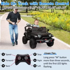 24V Powered Wheels 2-Seater Kids Ride-On Car With Remote Control, Ride On Off-road Car Toy With Adjustable Speeds, Musics, Easy Assembly -Garvee GUEST 58cf896a 0b41 4359 9580 a58ce0ad7982