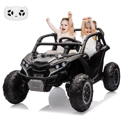Ride On Car For Kids, 24V 2 Seater Powered Electric Off-Road UTV Toy,4WD Electric Vehicle With Remote Control,LED3 Speeds,Horn, Music 9 Ride On Car For Kids, 24V 2 Seater Powered Electric Off-Road UTV Toy,4WD Electric Vehicle With Remote Control,LED3 Speeds,Horn, Music - Image 7