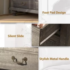 9-Drawers Dresser For Bedroom, Wooden Chest Of Drawer With Large Drawers & Metal Handles 14 9-Drawers Dresser For Bedroom, Wooden Chest Of Drawer With Large Drawers & Metal Handles -Garvee GUEST 5a414f35 dae8 4b1c 9528 452430d6f1fa