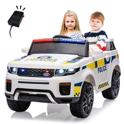 12V Police Electric Ride-On Car For Kids, Remote Control, 66lbs Capacity, LED Lights, Megaphone, Music, Spring Suspension 10 12V Police Electric Ride-On Car For Kids, Remote Control, 66lbs Capacity, LED Lights, Megaphone, Music, Spring Suspension - Image 8