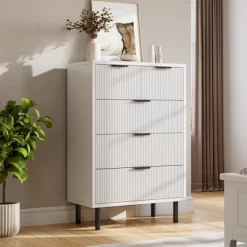 Garvee 5 Drawer Dresser For Bedroom, Modern Tall Chest Of Drawers With Metal Legs And Wooden Storage Cabinet For Living Room, White -Garvee GUEST 5adbe874 575a 4f0f 9e46 f5b63a4b1d87 1