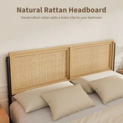 Garvee Bed Frame With Natural Rattan Headboard And Footboard, Wooden Platform No Box Spring Needed, Noise-Free Metal Bedframe 12 Garvee Bed Frame With Natural Rattan Headboard And Footboard, Wooden Platform No Box Spring Needed, Noise-Free Metal Bedframe -Garvee GUEST 5be9fbfc 4c40 4cb9 be75 202cd549d53a