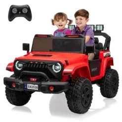 24V Electric Ride On Car For Kids, 4WD 20.5in 2-Seater With Extendable Body, 13in Anti-Slip Tires, LED Lights, Music, Parental Remote, For Ages 3-8 -Garvee GUEST 5cc68639 bb85 4766 a675 67906ed1ecfb