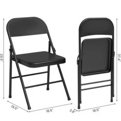 Folding Chairs 4 Pack, Sturdy Metal Frame Supports Up To 350 Lbs Portable Folding Chairs Ideal For Dining, Living, Office, And Outdoor Events -Garvee GUEST 5d21508f c5a1 49bc 94b4 7f1168ac18e8