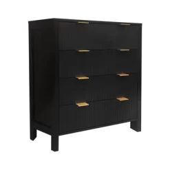 Fluted 4-Drawer Dresser, 30 Inch Large Modern Bedroom Closet Chest Of Drawers With Gold Handles -Garvee GUEST 5dc50743 cffa 4f56 ac58 4460f4d2540e