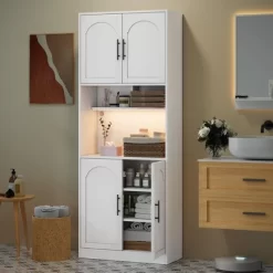 71" Tall Kitchen Storage Cabinets, Pantry Cabinet With Microwave Shelf -Garvee GUEST 5e08fb86 7eeb 41ca 98e8 65727d7a86e5