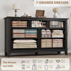 Garvee 7 Dresser For Bedroom, 54" Wide Drawer Dresser With Storage Freestanding, Wooden Closet Storage Chest For Living Room, Bedroom 15 Garvee 7 Dresser For Bedroom, 54" Wide Drawer Dresser With Storage Freestanding, Wooden Closet Storage Chest For Living Room, Bedroom -Garvee GUEST 5e6f59ce d16c 48ff a845 d8e7eb141cc2