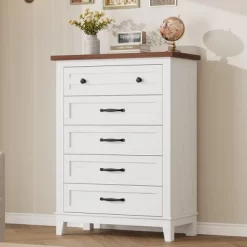 Freestanding 41.3" Tall Vertical Drawer Dresser With Storage , Wooden Closet Storage Chest For Living Room, Bedroom, Entryway, Bedroom 21 Freestanding 41.3" Tall Vertical Drawer Dresser With Storage , Wooden Closet Storage Chest For Living Room, Bedroom, Entryway, Bedroom -Garvee GUEST 5e7768a9 7e6a 4e6e 8861 2bad04514552