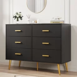 Modern Dresser With 6 Deep Drawers Wooden Chest Of Drawers For Bedroom -Garvee GUEST 5f2a9336 1f58 40cd 86d3 8a643780bf89
