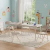 Boys And Girls Folding Table And Chairs Set Of 3, Portable Table And Chair With Pu Soft Cushion, Suitable For Eating, Reading And Playing -Garvee GUEST 5f31f555 665d 4877 9e4f dc50b7ee636b