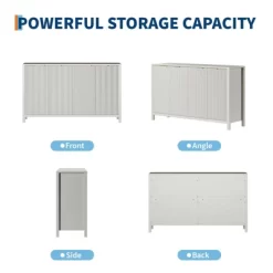 55" Modern Fluted Sideboard Buffet Cabinet With Storage, Wood Coffee Bar Buffet Table With 4 Doors & Adjustable Shelves 11 55" Modern Fluted Sideboard Buffet Cabinet With Storage, Wood Coffee Bar Buffet Table With 4 Doors & Adjustable Shelves -Garvee GUEST 5f9ab900 abd1 40c5 865f 7fac3a2358fa