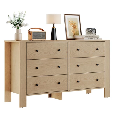 Dressers For Bedroom, Large 6 Drawer Dressers With Deep Drawers & Metal Knobs, Modern Wooden Double Chests Of Drawers For Kids Bedroom, Entryway 8 Dressers For Bedroom, Large 6 Drawer Dressers With Deep Drawers & Metal Knobs, Modern Wooden Double Chests Of Drawers For Kids Bedroom, Entryway - Image 6