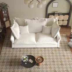 90.55" Modern Sofa Couch, Comfy Upholstered Deep Seat Sofa With Pillows, Convertible Loveseat For Living Room Bedroom Apartment Office -Garvee GUEST 5fc67ced 3102 4396 8ebb 3bc019a209c3